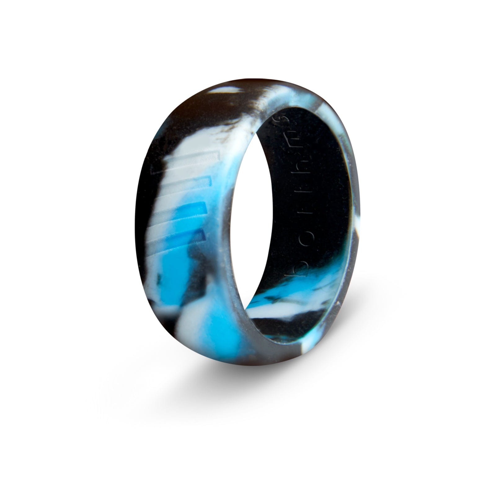 botthms botthms Aqua Camo Stripes Silicone Ring mens silicone rings